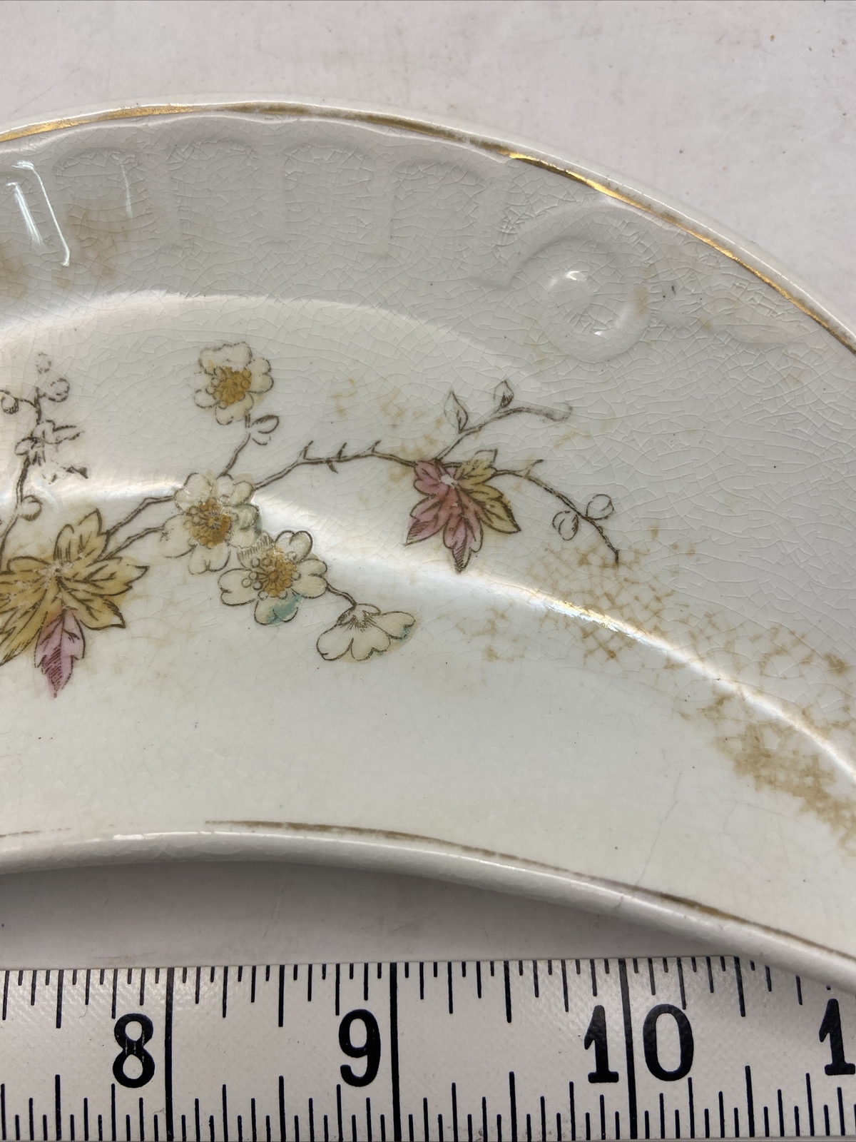 Floral Bone / Trinket Dish Unbranded S1D1O