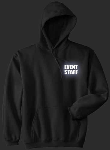 Event Staff Sudadera con Capucha con Decoraciones Reflectantes, Delantera y Trasera. - Imagen 3 de 12
