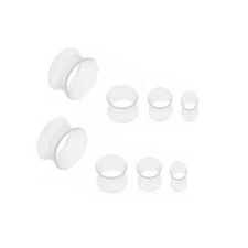 Pair of Clear Transparent Flexible Silicone Ear Stretching Tunnel Plugs