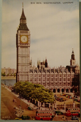 Schöne alte Ansichtskarte London 50er Jahre, Vintage, Big Ben