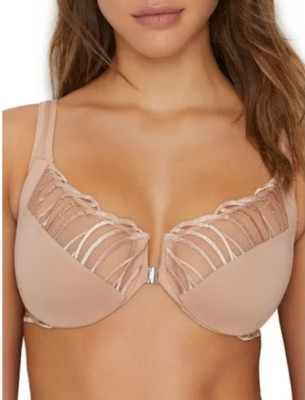 Paramour by Felina Angie Full Figure Front Close Minimizer Bra Beige 38C  6069