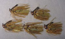 5 ~ Jewel Bait Co J-Lock 1/2 oz Multi JIGS 4/0 Gamakatsu ~Pumpkin Green Flash~