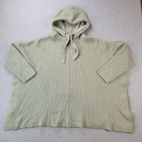 BKE Hoodie Pullover grün grob locker Seitenschlitze Langarm Damen Größe L