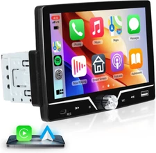 Single 1Din 7" Car Stereo Touch Screen Bluetooth Apple/Android Carplay GPS Radio