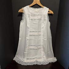 NOS Eve Stillman Sleeveless Nightgown White Eyelet Silk Lingerie Wedding Boudoir