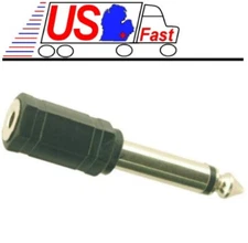 1/8" 3.5mm Female Jack to 1/4" Male Plug Mono TS Microphone Audio Mic Adapter