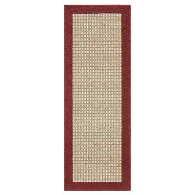 Mainstays Farmhouse Faux Sisal Olefin Cranberry Red Border Indoor ...