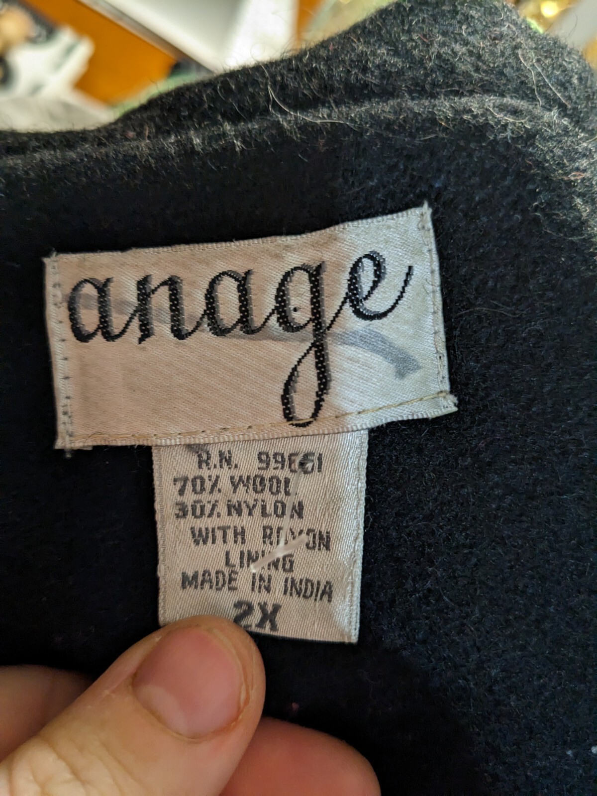 RARE VTG Anage Jacket Jungle Animals Black Embroidered Applique Sz 2X ...