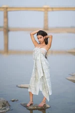 Versatile sarong pareo for the sea in Indian cotton with elegant and comfortable