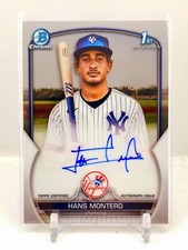 2023 Bowman Chrome 1st Hans Montero Base Auto Yankees ROOKIE RC Autograph C3
