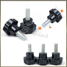Full Thread Plastic Star Turning Handle Screws M4 M5 M6 8 10 12 Knob Screw Black