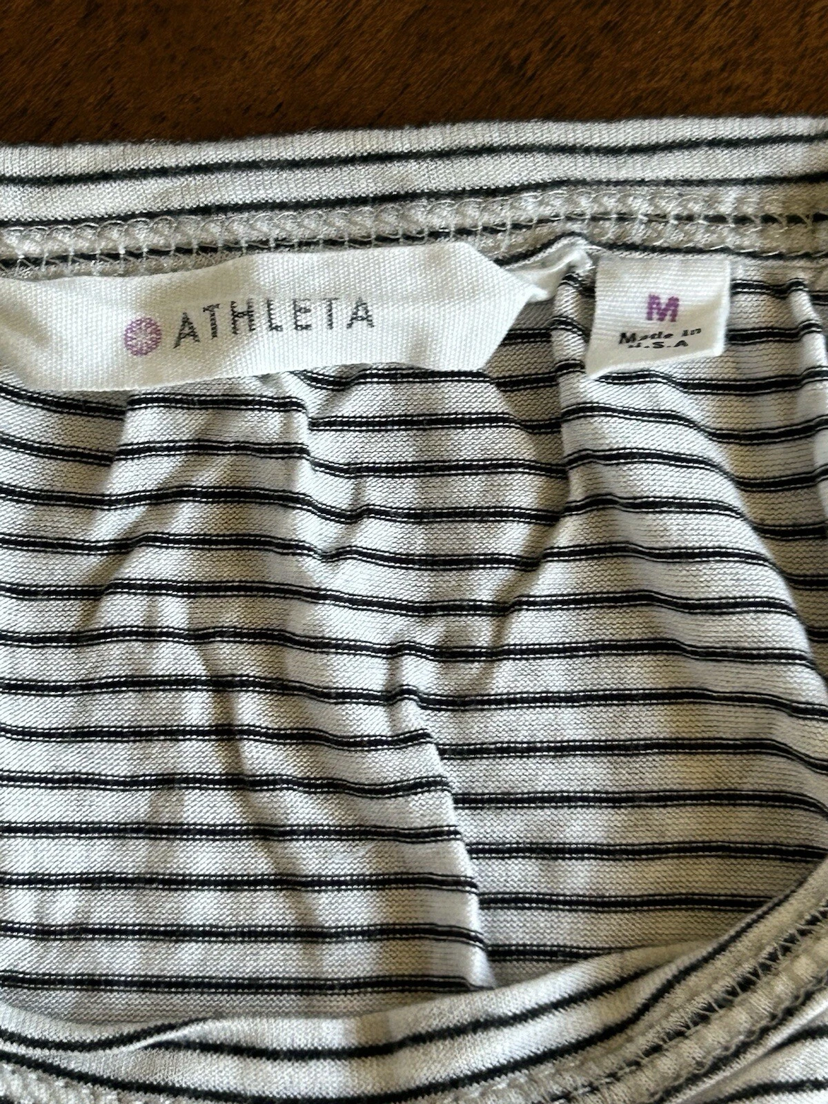 athleta fitness running yoga black stripes tank-top