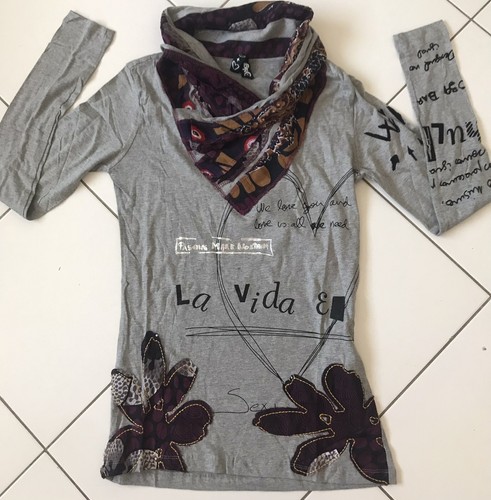 Tunique/pull Desigual Multicouleur Taille S/36 - Coton Col Roulé - Occasion Très Bon état