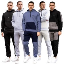 Mens Tracksuit Regular Fit Helme Full Set Hoody Top Jogging Bottom S M L XL 2XL