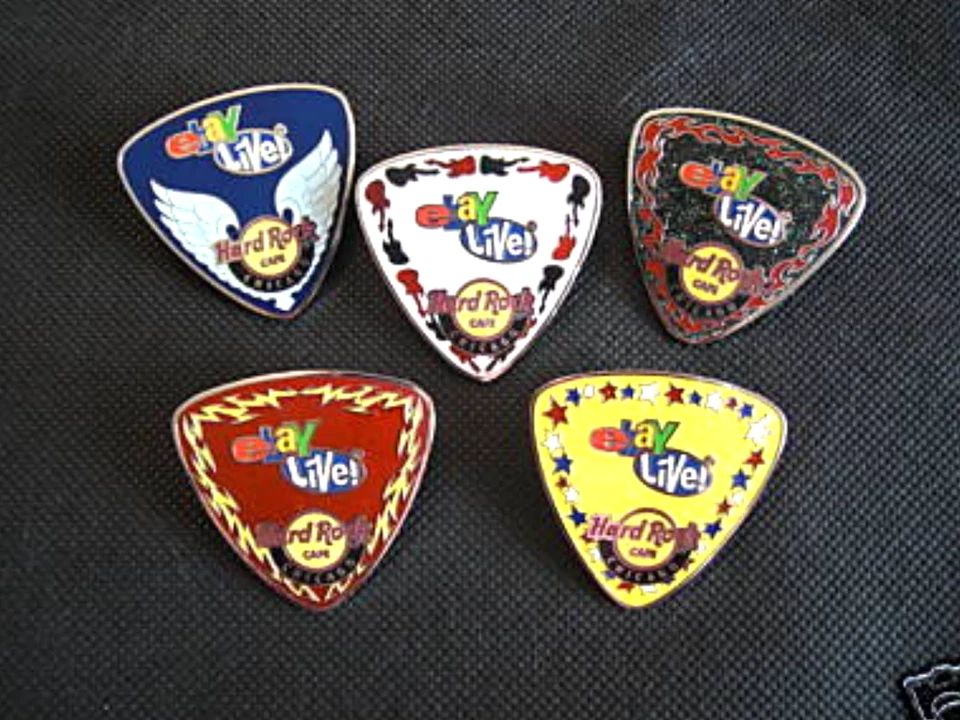 eBay Live Chicago 2008 Five New Large Limited Ed Hard Rock Guitar Picks Pins - Image 2 of 4