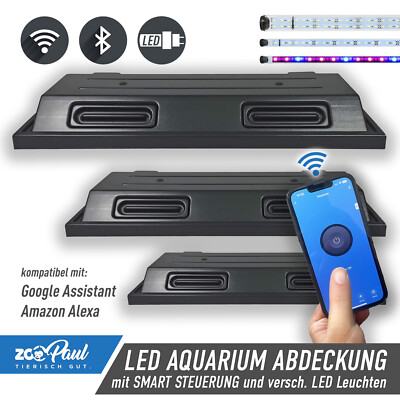 ZooPaul Aquarienabdeckung 80x35cm 100x40cm 120x40cm LED Smartphonesteuerung APP