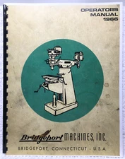 Bridgeport Machines Inc 1966 Operators Manual Turret Milling Mill