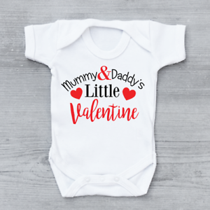 Valentines Day Personalised Name Baby Grow Mummy Daddy Love You Bodysuit