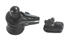 3'' Black Marble Shiva Lingam Statue Nandi cow Puja home temple mahadev hindu S