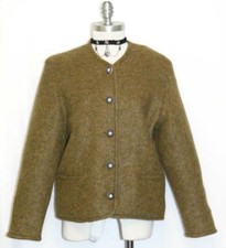 DISTLER / GREEN  WOOL  MOHAIR  Women German Winter Dress JACKET Coat 40 12 M