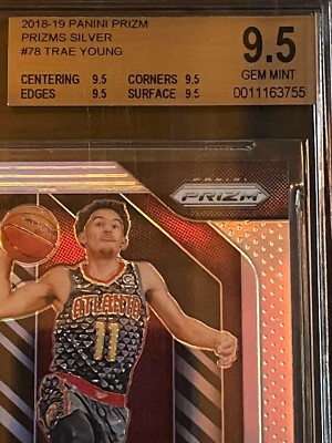 2018-19 Trae Young Panini Prizm SILVER ROOKIE CARD RC #78 Hawks