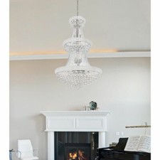 Crystal Chandelier Large 32 Light Fixture Chrome Foyer Entryway Dining Room 50
