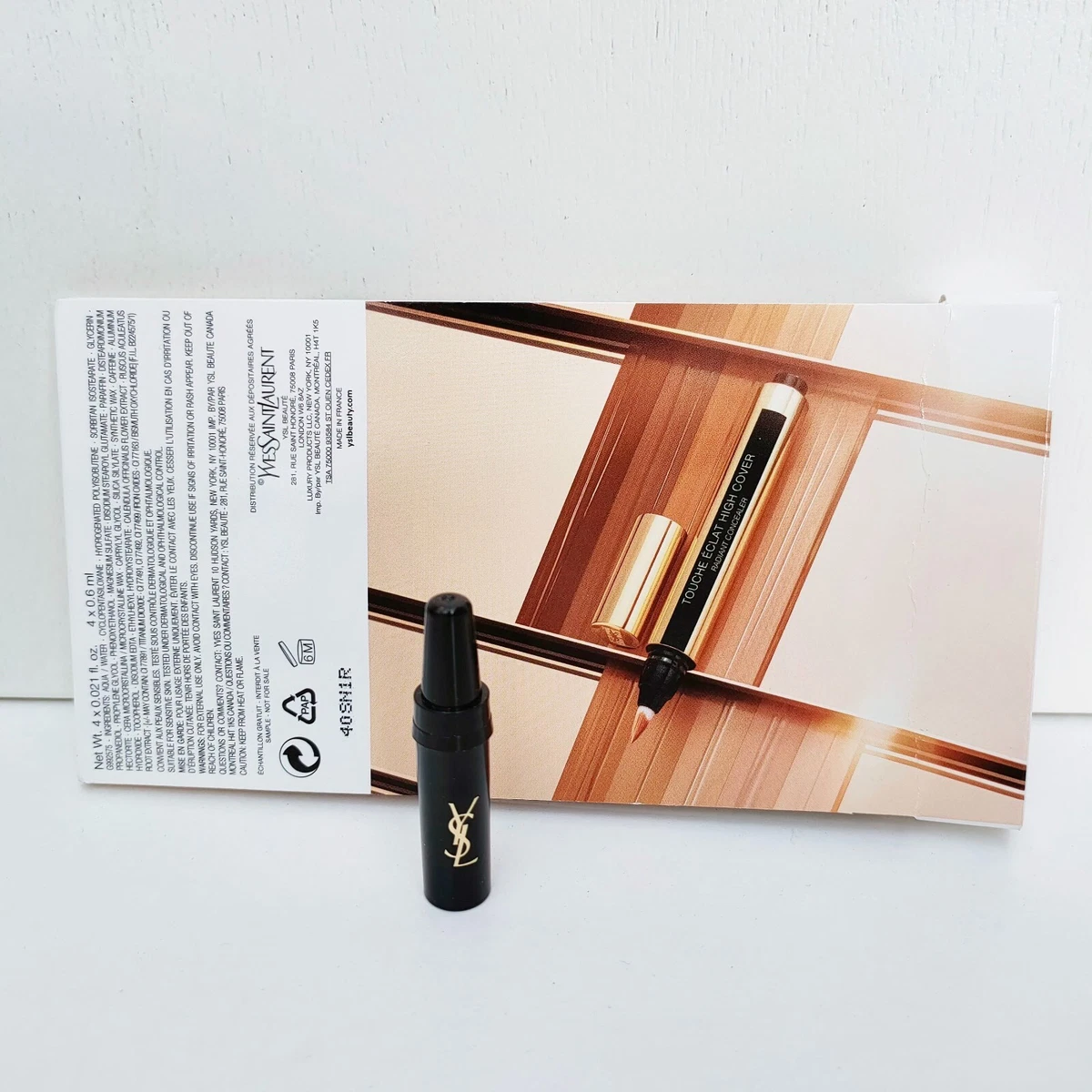 YSL Touche Eclat High Cover Concealer 4 Shades Applicator Sample