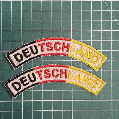 Deutschland Patch, Aufnäher, Größe 10cm x 1,9cm 2Stück in Farbe oder SW, Hemd