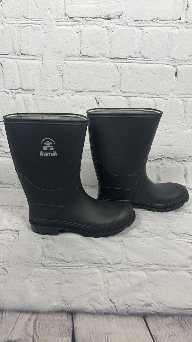NWOT KAMIK Black Rain Rubber Boots Women Sz 6