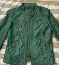 Sienna De Luca Italy Italian Soft Leather Jacket Beautiful Green Size 12 Nwot