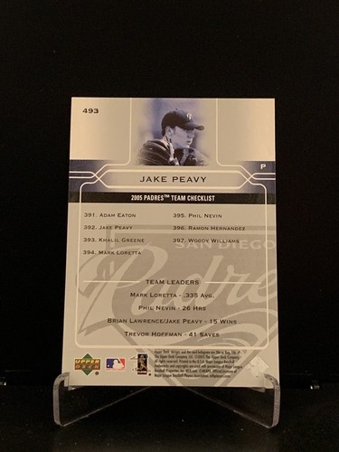 Jake Peavy 2005 Upper Deck Team Checklist #492 Padres - Picture 2 of 2