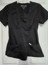 Grey's Anatomy Scrub Top size XS-Black V-Neck-Chest 18.5"/L 25"