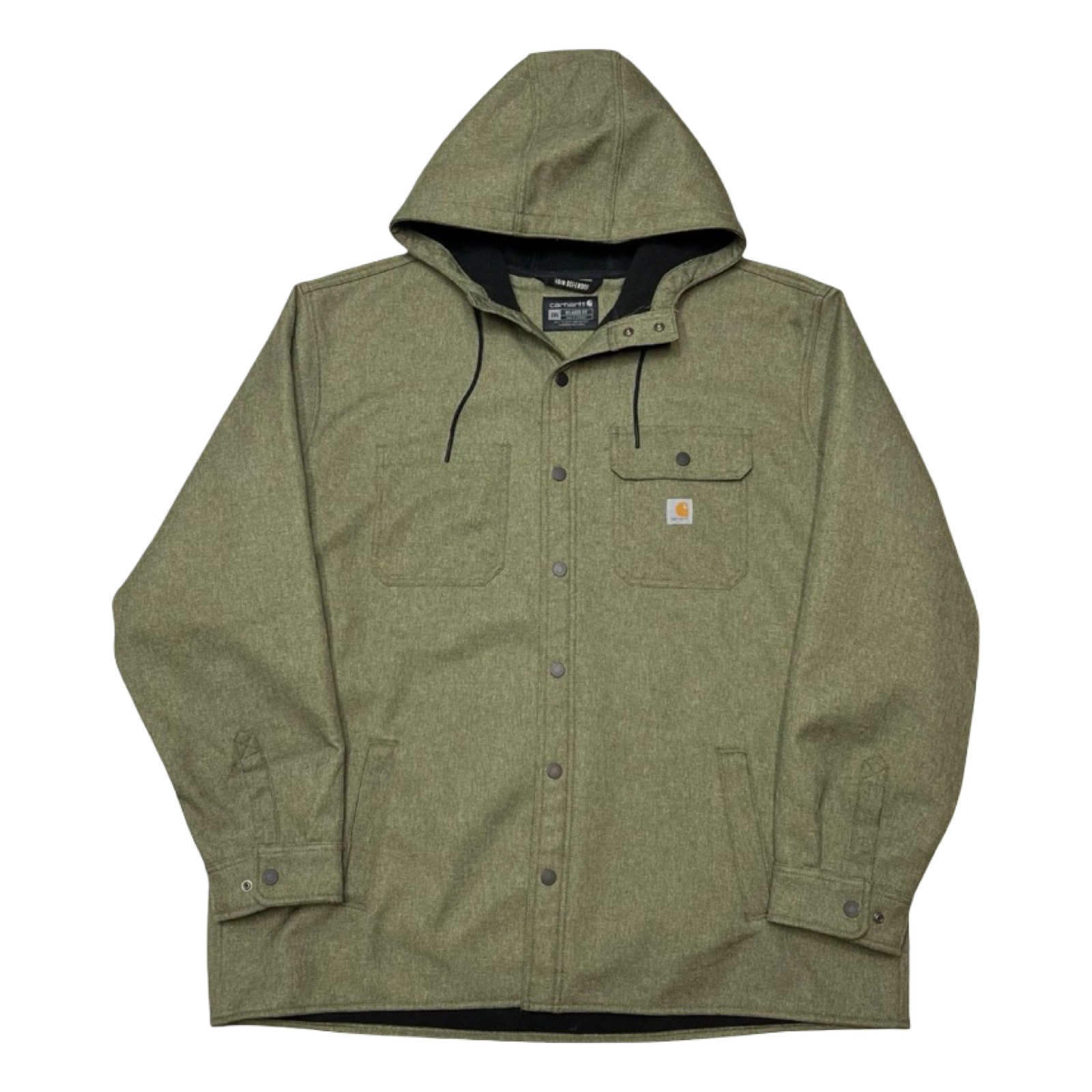 Carhartt Mens 2XL Green Rain Defender Hooded Work Jacket Relaxed Fit Coat