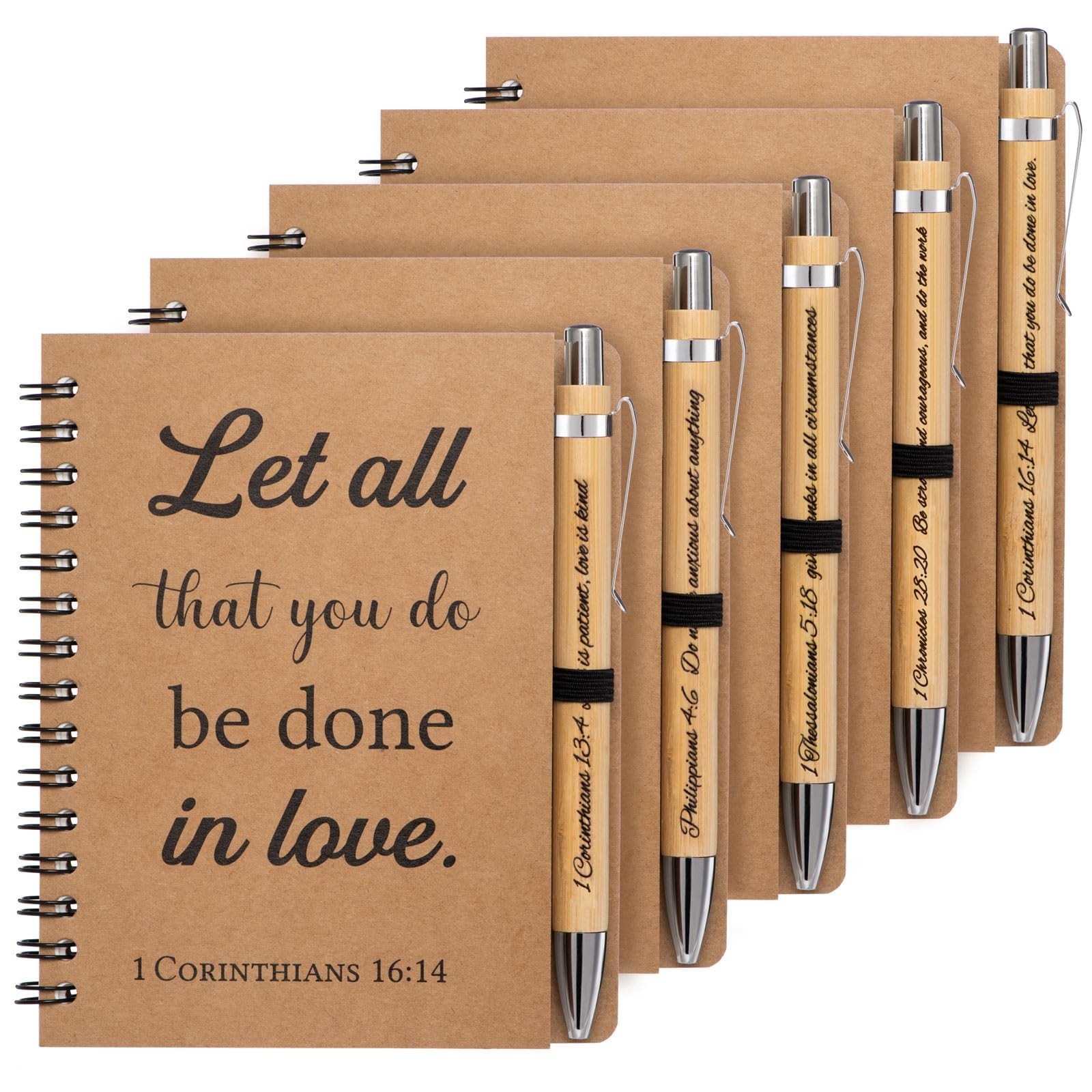 10 Pcs/5 Set of Christian Gifts Spiral Notebooks Bulk Journals with Christian Pe