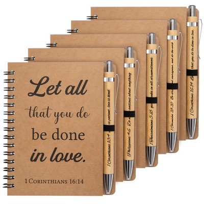 10 Pcs/5 Set of Christian Gifts Spiral Notebooks Bulk Journals with Christian Pe