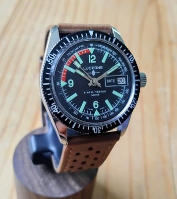 Lucerne Swiss Vintage Diver 36 mm NOS Ungetragen 1975