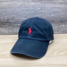 Polo Ralph Lauren Hat Cap Strap Back Black Red Pony Logo Embroidered Classic