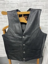 Milwaukee Leather Riding Jacket With Buffalo Buttons Excellent Condition