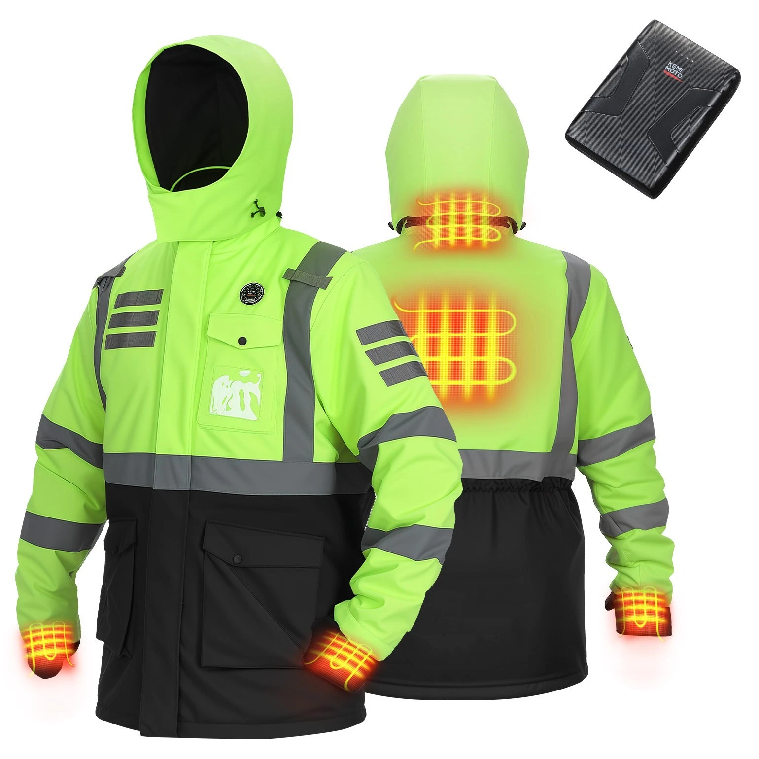 Hi-Vis Heated Work Jacket Electric Thermal Safety Workwear w/ 10000mAh Battery
Opens in a new window
