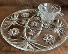 Anchor Hocking Star Of David 5 Snack Plates, 2 Cups Vintage Heavy