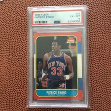 1986-87 Fleer Patrick Ewing #32 (RC) New York Knicks PSA 6