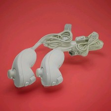 2x Official Wii Nunchuck White Remote Nintendo OEM Controller