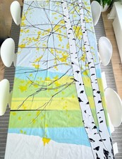 Marimekko Kaiku Cotton Fabric, Curtain panel, Large Birch tree Print Fabric