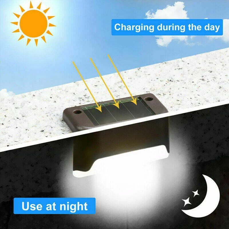 Solar LED Bright Deck Stair Lights Outdoor Garden Patio Railing Path Lighting US