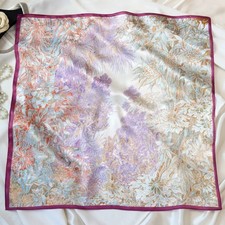 Palermo Garden Paisley Print 100 Mulberry Silk Shawl Scarf Necktie Kerchief 21"