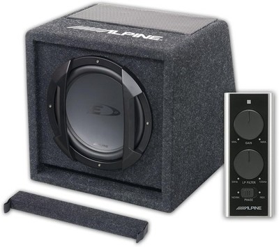 Alpine SWE-815 Aktiv Subwoofer 20 cm 300W mit Verstärker & Bassremote-Restposten