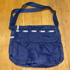 LeSportsac Messenger Bag Purse Blue Nylon USA Made