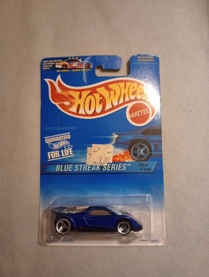 Hot Wheels 1997 Blue Streak Series #4/4 Speed Blaster #576 Blue 16949 Malaysia 