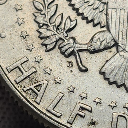 Medio dólar de plata Kennedy 1964 D, 90 % de plata, atractiva moneda de plata de Estados Unidos JFK-64d - Imagen 3 de 4