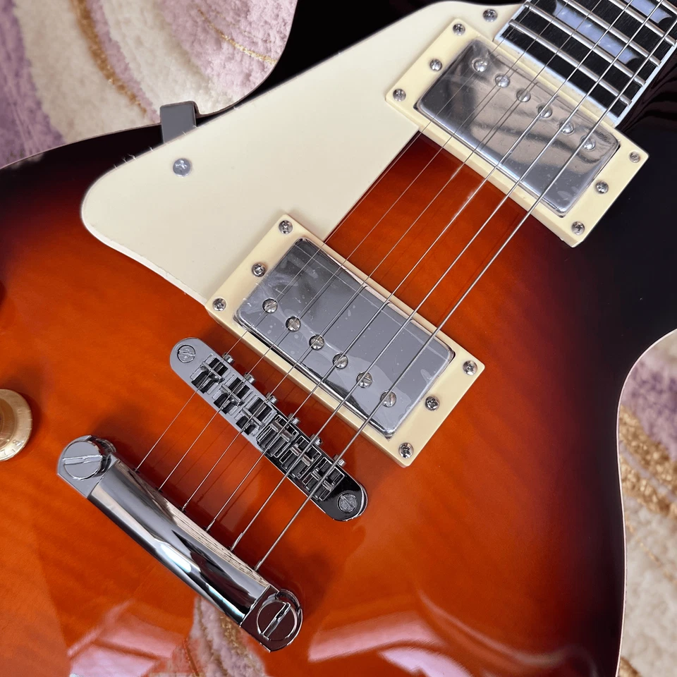 Guitarra Eléctrica Estándar Les Paul para Zurdos Anillo Negro Marrón Blanco Golpeador Foto 3 de 4